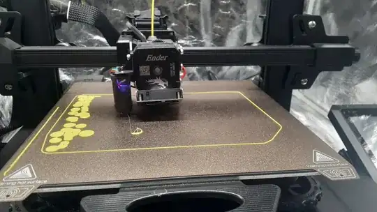 Photo of only the first set in a series of printed models printed reliably