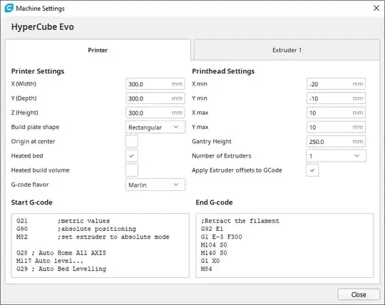 Printer settings Printer settings