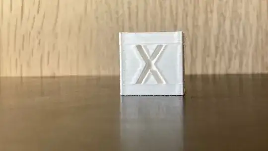 Photo of the X side of a calibration cube
