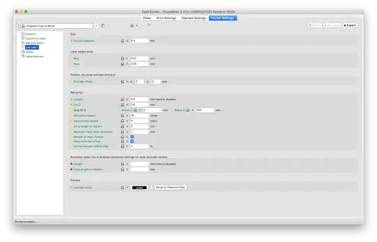 extruder settings