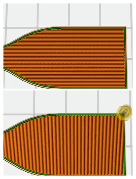 Raster Angle 0 degree (above) and 90 degree (below)