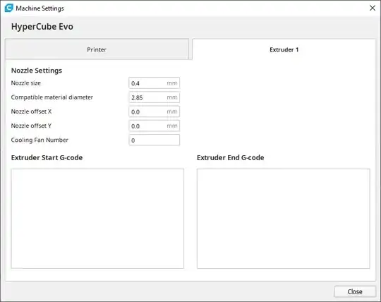 Extruder settings Extruder settings