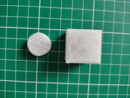 Photo of printed object with extra layer