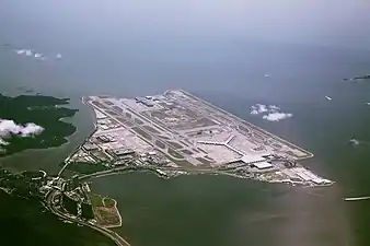The airport platform of Hong Kong International Airport in 2010