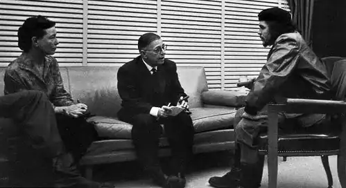 Image 7Encounter between Simone de Beauvoir, Jean-Paul Sartre and Che Guevara in Cuba, three radical icons of the 1960s (from History of socialism)